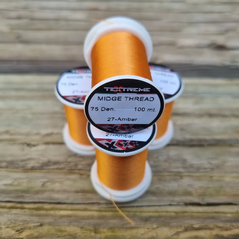 TEXTREME Midge Tying Thread 75dn in 27-Amber-1